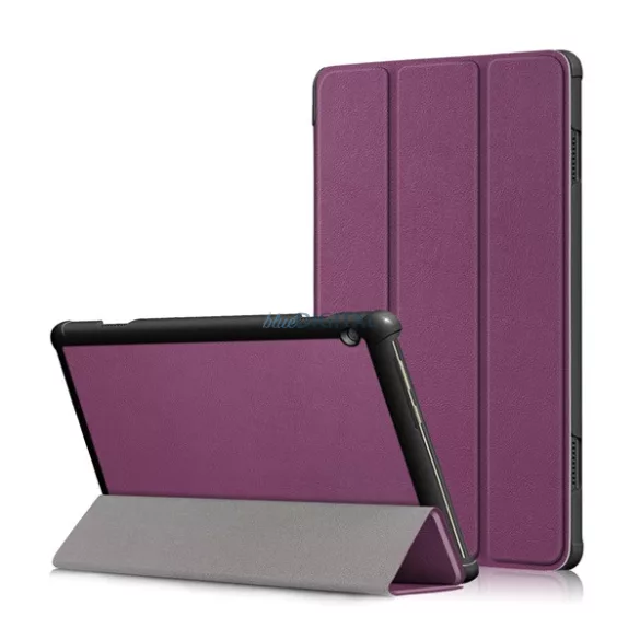 Tok álló, bőr hatású (FLIP, oldalra nyíló, TRIFOLD, asztali tartó) LILA Lenovo Tab M10 HD (TB-X505F), Tab M10 (TB-X605F)
