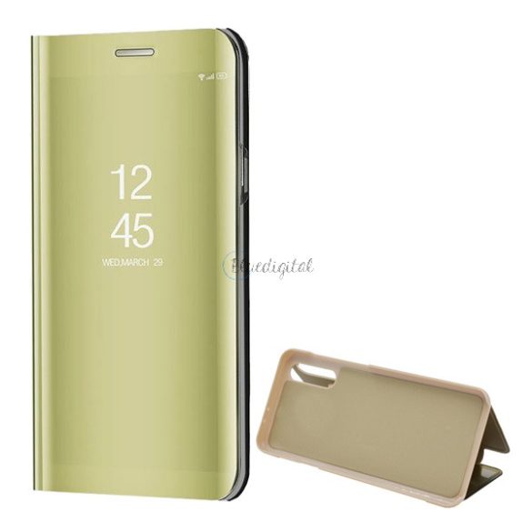 Tok álló (aktív FLIP, oldalra nyíló, asztali tartó funkció, tükrös felület, Mirror View Case) ARANY Samsung Galaxy A50 (SM-A505F), Samsung Galaxy A30s (SM-A307F), Samsung Galaxy A50s (SM-A50