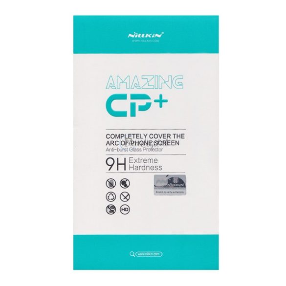 NILLKIN CP+ képernyővédő üveg (2.5D kerekített szél, íves, full glue, karcálló, UV szűrés, 0.33mm, 9H) FEKETE Huawei Y6 2019 (Y6 Prime 2019)