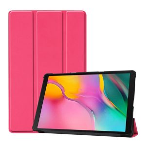 Tok álló, bőr hatású (aktív FLIP, oldalra nyíló, TRIFOLD, asztali tartó) RÓZSASZÍN Samsung Galaxy Tab A 10.1 WIFI (2019) SM-T510, Samsung Galaxy Tab A 10.1 LTE (2019) SM-T515