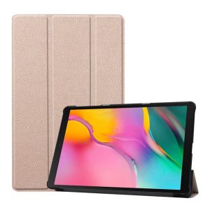 Tok álló, bőr hatású (aktív FLIP, oldalra nyíló, TRIFOLD, asztali tartó) ARANY Samsung Galaxy Tab A 10.1 WIFI (2019) SM-T510, Samsung Galaxy Tab A 10.1 LTE (2019) SM-T515