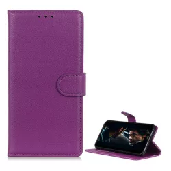  Tok álló, bőr hatású (FLIP, oldalra nyíló, asztali tartó funkció, prémium) LILA Samsung Galaxy A20e (SM-A202F)