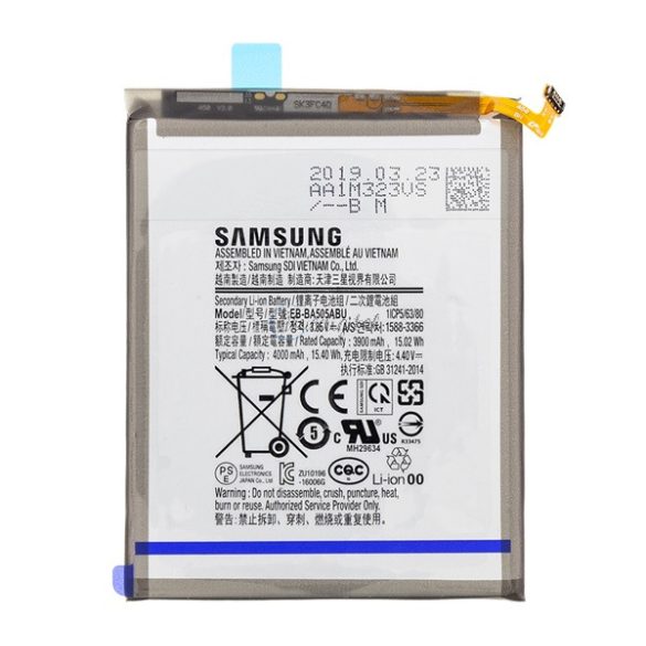 SAMSUNG akku 4000 mAh LI-ION Samsung Galaxy A50 (SM-A505F), Samsung Galaxy A30 (SM-A305F), Samsung Galaxy A30s (SM-A307F), Samsung Galaxy A20 (SM-A205F)