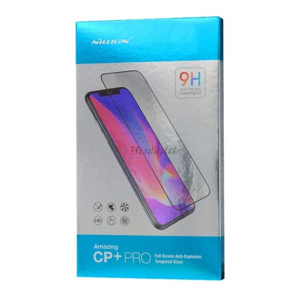 NILLKIN CP+ PRO képernyővédő üveg (2.5D kerekített szél, íves, full glue, karcálló, UV szűrés, 0.33mm, 9H) FEKETE Huawei Y6 2019 (Y6 Prime 2019)