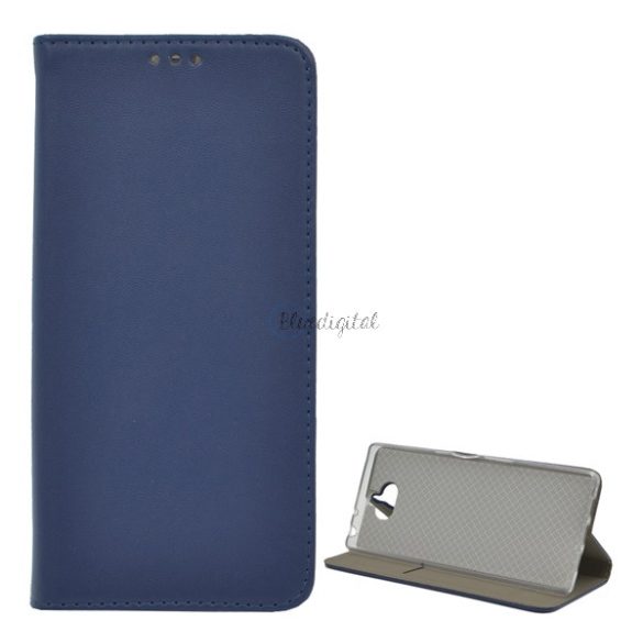 Tok álló, bőr hatású (FLIP, oldalra nyíló, asztali tartó funkció) SÖTÉTKÉK Sony Xperia 10 plus (L4213)