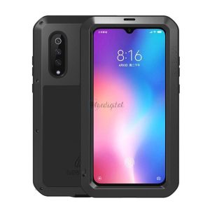 LOVE MEI defender telefonvédő gumi (ütésálló, fém keret) FEKETE Xiaomi Mi 9