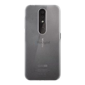 Műanyag telefonvédő (gumírozott) ÁTLÁTSZÓ Nokia 4.2