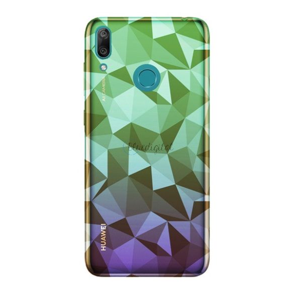 Szilikon telefonvédő (3D, gyémánt minta) SZÜRKE Huawei Y7 2019 (Y7 Prime 2019)
