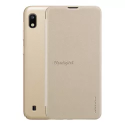   NILLKIN SPARKLE műanyag telefonvédő (mikroszálas bőr hatású FLIP, oldalra nyíló) ARANY Samsung Galaxy A10 (SM-A105F)