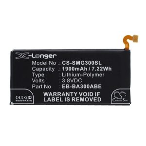 CAMERON SINO Li-Polymer akku (3.8V/1900mAh, Samsung EB-BA300ABE kompatibilis) FEKETE Samsung Galaxy A3 (2015) SM-A300F