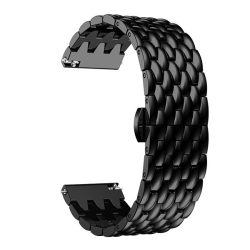 Pótszíj (univerzális, 22mm, fém) FEKETE 