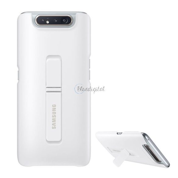 SAMSUNG műanyag telefonvédő (dupla rétegű, gumírozott, asztali tartó funkció) FEHÉR Samsung Galaxy A80 (SM-A805F)