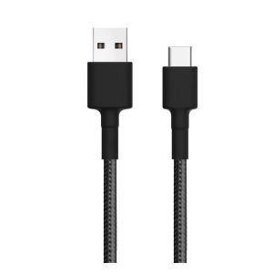 XIAOMI adatkábel (USB - Type-C, gyorstöltő, 100cm, cipőfűző) FEKETE 