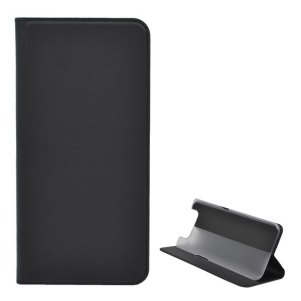 Tok álló, bőr hatású (FLIP, oldalra nyíló, asztali tartó funkció) FEKETE Samsung Galaxy A80 (SM-A805F)