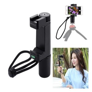 PULUZ szelfibot adapter (univerzális, tripod állványra rögzíthető, Vlogging Live Broadcast, 6.4" méretig) FEKETE