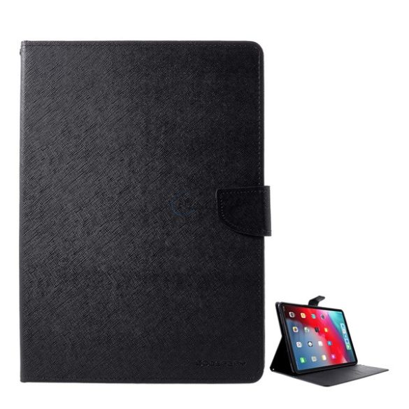 MERCURY Fancy Diary tok álló, bőr hatású (FLIP, oldalra nyíló, bankkártya tartó, asztali tartó funkció) FEKETE Apple IPAD Pro 12.9 (2018)