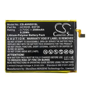 CAMERON SINO Li-Polymer akku (3.7V/2500mAh, Archos AC55HE kompatibilis) FEKETE