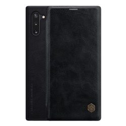   NILLKIN QIN tok álló, bőr hatású (FLIP, oldalra nyíló, bankkártya tartó) FEKETE Samsung Galaxy Note 10 (SM-N970F)