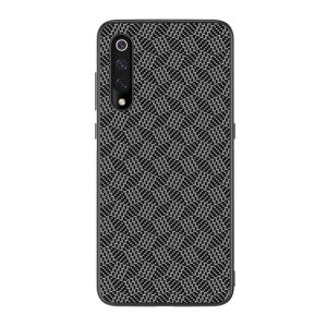 NILLKIN SYNTHETIC FIBER PLAID műanyag telefonvédő (gumírozott, környezetbarát, 3D, csíkos minta) FEKETE Xiaomi Mi 9