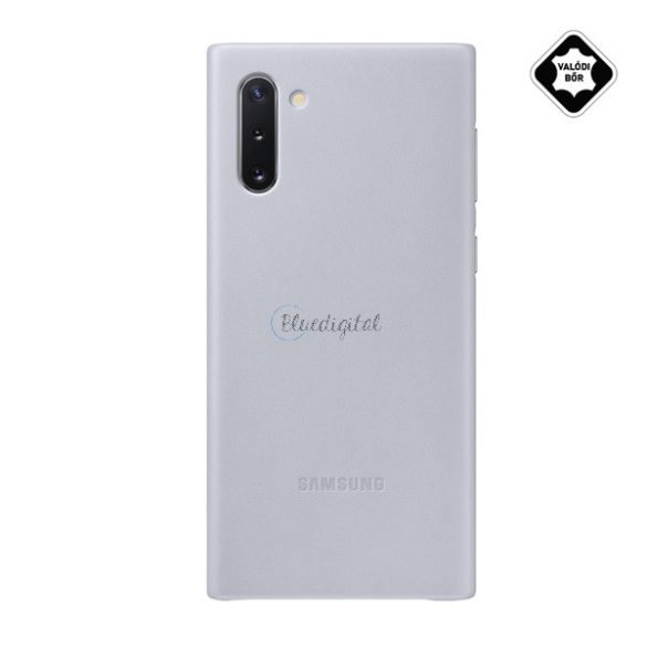 SAMSUNG műanyag telefonvédő (valódi bőr hátlap) SZÜRKE Samsung Galaxy Note 10 (SM-N970F)