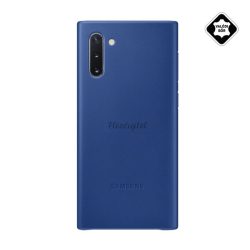   SAMSUNG műanyag telefonvédő (valódi bőr hátlap) KÉK Samsung Galaxy Note 10 (SM-N970F)