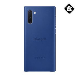 SAMSUNG műanyag telefonvédő (valódi bőr hátlap) KÉK Samsung Galaxy Note 10 (SM-N970F)