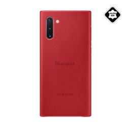   SAMSUNG műanyag telefonvédő (valódi bőr hátlap) PIROS Samsung Galaxy Note 10 (SM-N970F)