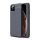 Szilikon telefonvédő (közepesen ütésálló, bőr hatású, varrás minta) SÖTÉTKÉK Apple iPhone 11 Pro Max