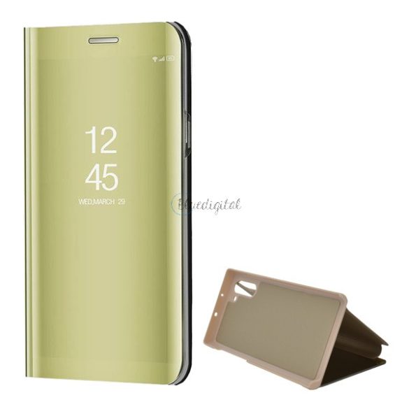 Tok álló (aktív FLIP, oldalra nyíló, asztali tartó funkció, tükrös felület, Mirror View Case) ARANY Samsung Galaxy Note 10 (SM-N970F)