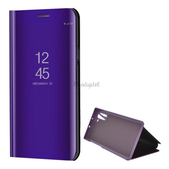 Tok álló (aktív FLIP, oldalra nyíló, asztali tartó funkció, tükrös felület, Mirror View Case) LILA Samsung Galaxy Note 10 (SM-N970F)