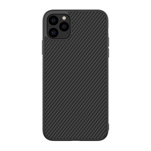 NILLKIN SYNTHETIC FIBER műanyag telefonvédő (környezetbarát, karbon minta) FEKETE Apple iPhone 11 Pro Max