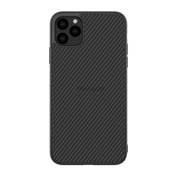 NILLKIN SYNTHETIC FIBER műanyag telefonvédő (környezetbarát, karbon minta) FEKETE Apple iPhone 11 Pro Max