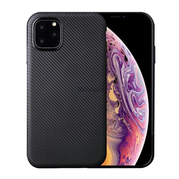 Szilikon telefonvédő (karbon minta) FEKETE Apple iPhone 11 Pro