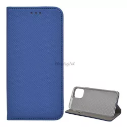   Tok álló, bőr hatású (FLIP, oldalra nyíló, asztali tartó funkció, rombusz minta) SÖTÉTKÉK Apple iPhone 11 Pro Max