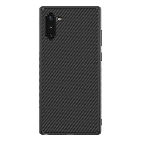 NILLKIN SYNTHETIC FIBER műanyag telefonvédő (környezetbarát, karbon minta) FEKETE Samsung Galaxy Note 10 (SM-N970F)