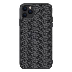   NILLKIN SYNTHETIC FIBER PLAID műanyag telefonvédő (gumírozott, környezetbarát, 3D, csíkos minta) FEKETE Apple iPhone 11 Pro