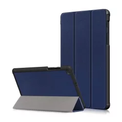   Tok álló, bőr hatású (aktív FLIP, oldalra nyíló, TRIFOLD, asztali tartó) SÖTÉTKÉK Samsung Galaxy Tab A 8.0 WIFI (2019) SM-T290, Samsung Galaxy Tab A 8.0 LTE (2019) SM-T295