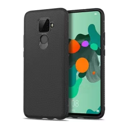   Szilikon telefonvédő (közepesen ütésálló, csíkos minta) FEKETE Huawei Mate 30 Lite (Nova 5i Pro)