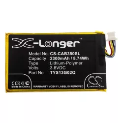   CAMERON SINO Li-Polymer akku (3.8V/2300mAh, CAT TYS13G02Q kompatibilis) FEKETE CAT B35