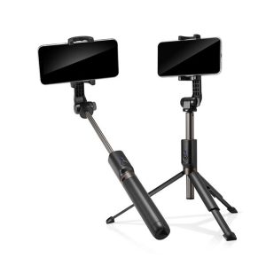 SPIGEN szelfibot (univerzális, alumínium tripod állvány, vezeték nélküli, 29-89cm nyél) FEKETE