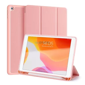 DUX DUCIS DOMO tok álló, bőr hatású (aktív FLIP, oldalra nyíló, TRIFOLD, asztali tartó, ceruza tartó) ROZÉARANY Apple IPAD 10.2 (2021), IPAD 10.2 (2020), IPAD 10.2 (2019) 