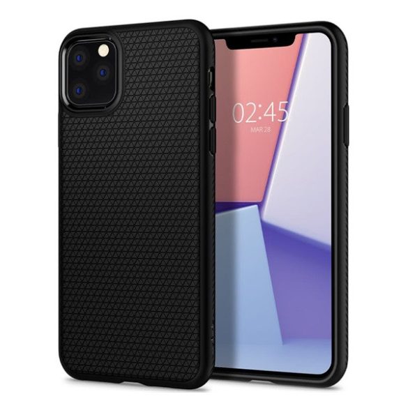 SPIGEN LIQUID AIR szilikon telefonvédő (közepesen ütésálló, légpárnás sarok, rombusz minta) FEKETE Apple iPhone 11 Pro