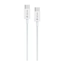   DEVIA SMART adatkábel (Type-C - Type-C, 60W, PD gyorstöltő, 100cm) FEHÉR