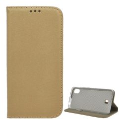  Tok álló, bőr hatású (FLIP, oldalra nyíló, asztali tartó funkció) ARANY LG K20 2019 (LMX120)