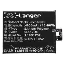   CAMERON SINO Li-Polymer akku (3.85V/4000mAh, Lenovo L16D1P32 kompatibilis) FEKETE
