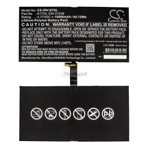 CAMERON SINO Li-Polymer akku (3.77V/10800mAh, Apple 020-01238 kompatibilis) FEKETE Apple IPAD Pro 12.9 (2017), Apple IPAD Pro 12.9 (2018)