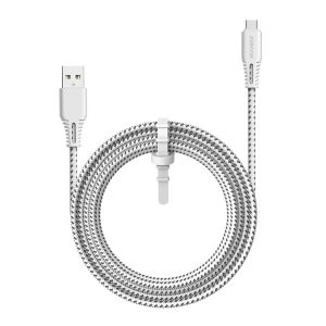 JOYROOM adatkábel (USB - Type-C, gyorstöltő, cipőfűző, 200cm) FEHÉR