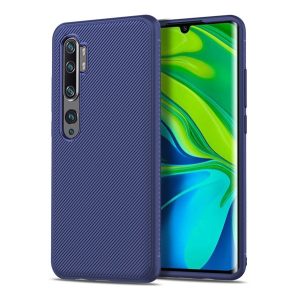 Szilikon telefonvédő (közepesen ütésálló, csíkos minta) SÖTÉTKÉK Xiaomi Mi Note 10 Pro, Xiaomi Mi Note 10