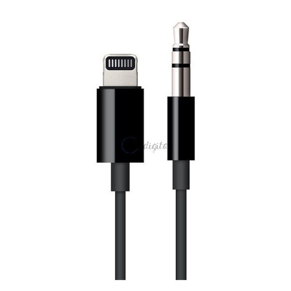 APPLE audió adapter kábel (3.5mm jack - lightning) FEKETE