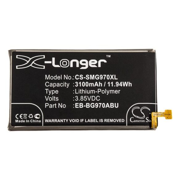 CAMERON SINO Li-Polymer akku (3.85V/3100mAh, Samsung EB-BG970ABU kompatibilis) FEKETE Samsung Galaxy S10e (SM-G970)